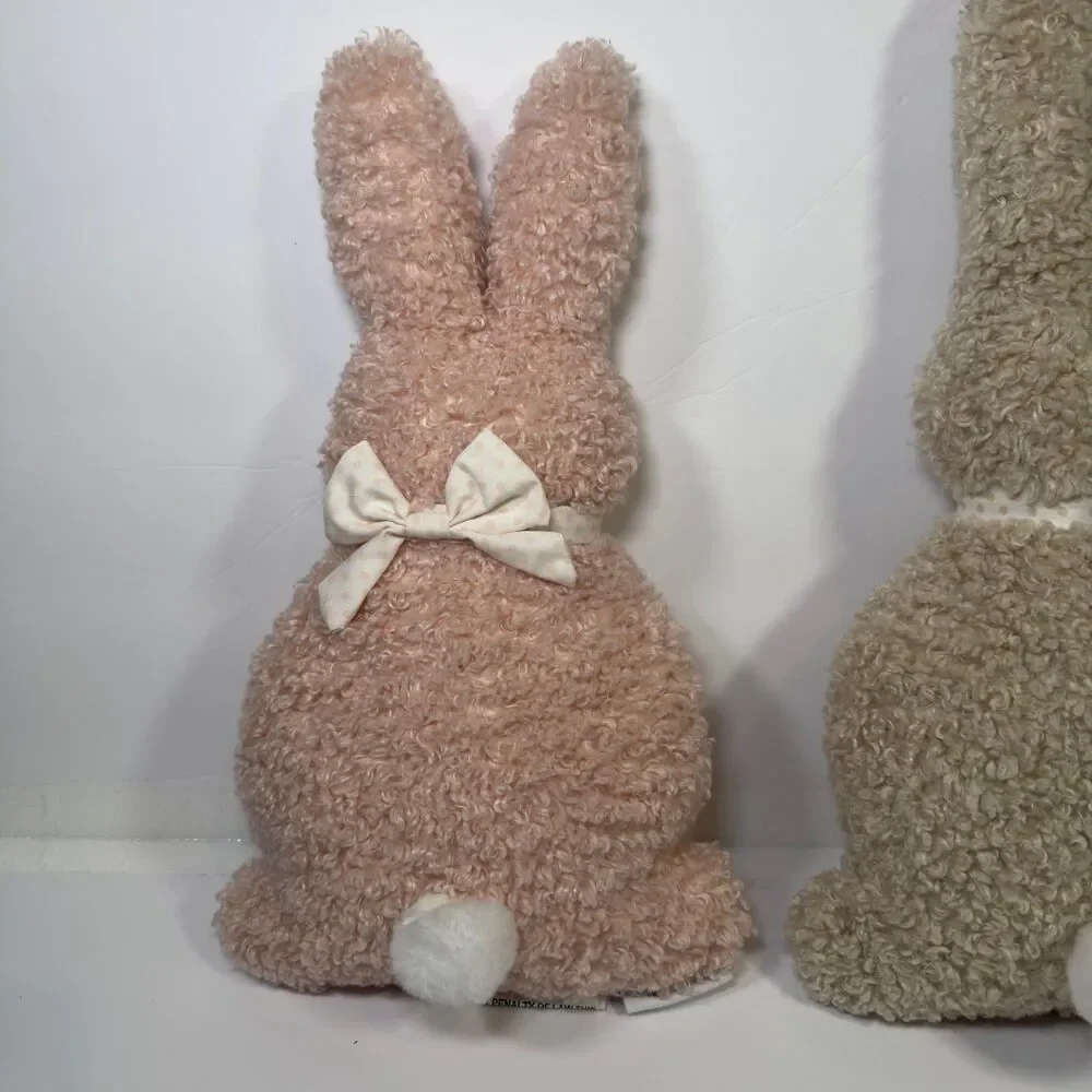 The Farmhouse by Rachel Ashwell Bunny Plush Decorative Pillows Pink Cream Easter